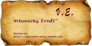 Vrbovszky Ernő névjegykártya